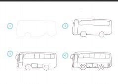 Как нарисовать автобус ПАЗ поэтапно