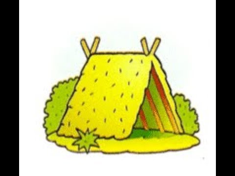 Шалаш рисунок для детей