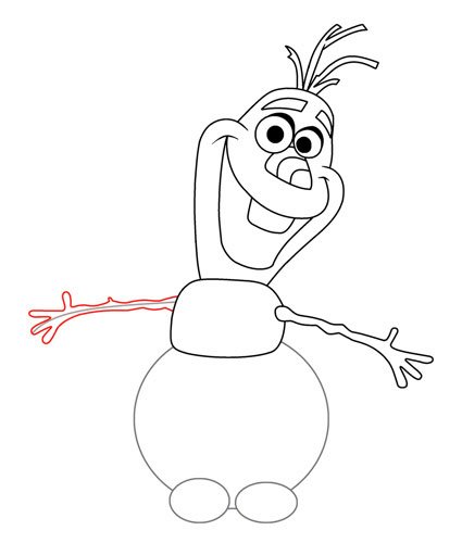 Олаф Снеговик рисунок поэтапно