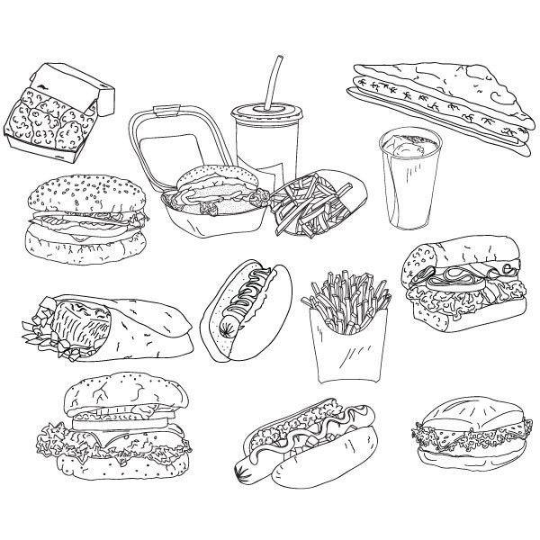 Раскраски фаст фуд