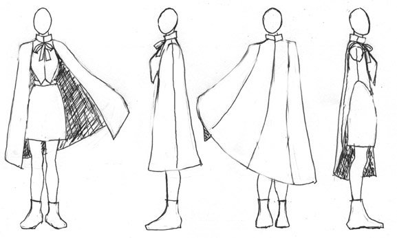 Рисование плащей аниме