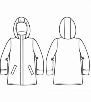 Макет плаща с капюшоном