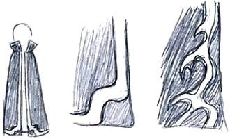 Рисование развивающихся плащей