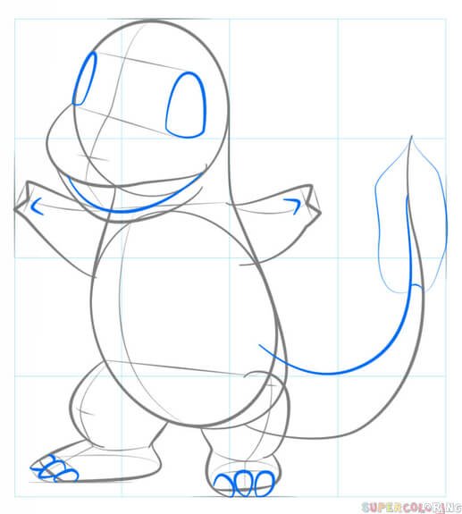 Покемон Чармандер рисовать поэтапно