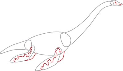 Эласмозавр рисунок карандашом