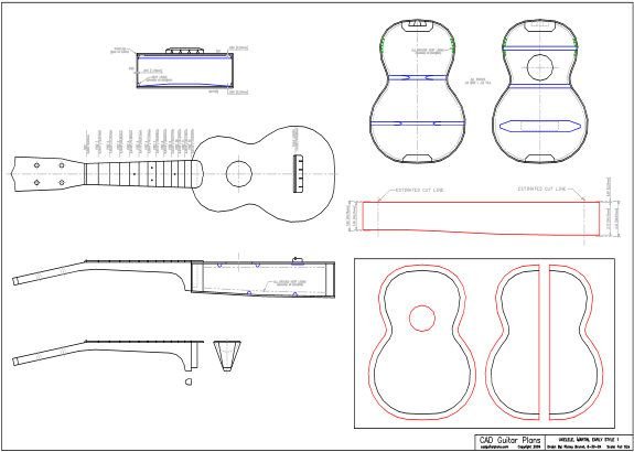 Укулеле мензура чертеж