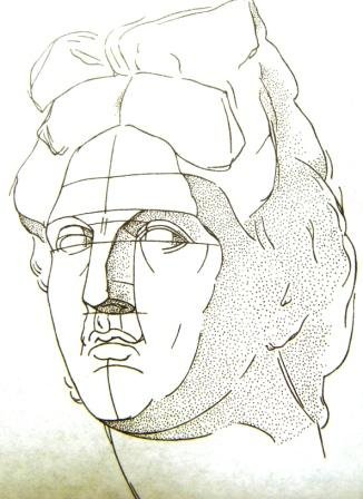 Аполлон гипсовая голова рисунок