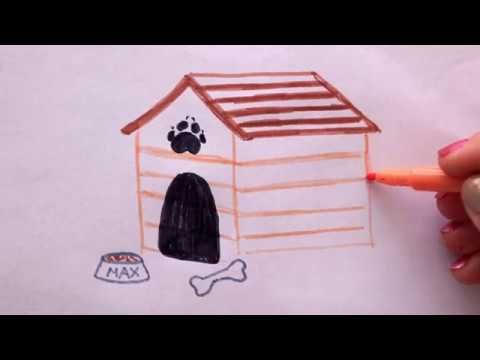 Собака в конуре раскраска