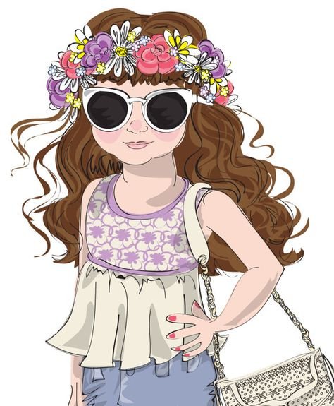 Модные иллюстрации дети маленькие