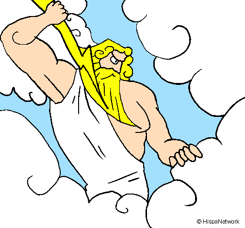 Зевс Бог древней Греции рисунок