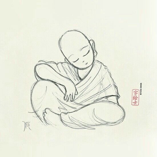 Буддистский монах эскиз