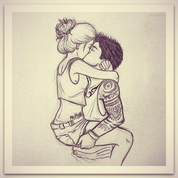 Парные рисунки для влюбленных карандашом