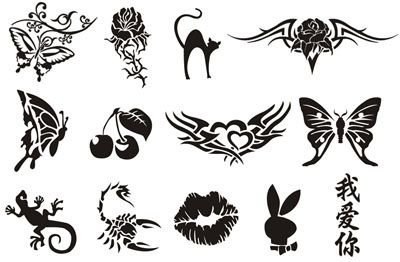 Трафареты татуировок для девочек