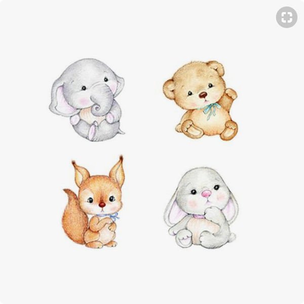 Акварельные зверюшки для детей