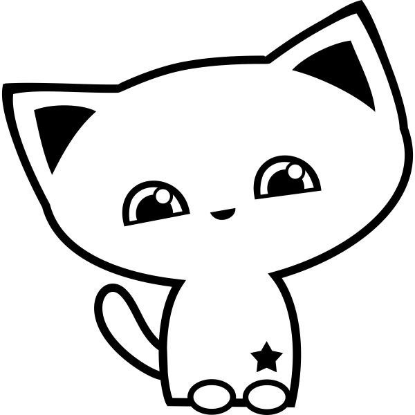 Вектор раскраска кот