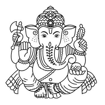 Слон Мандала цветной