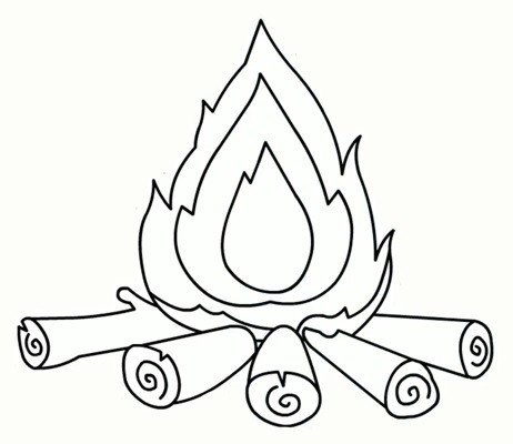 Огонь раскраска для детей