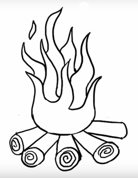 Поэтапное рисование костра