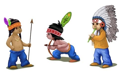 Мальчик индеец мультяшный