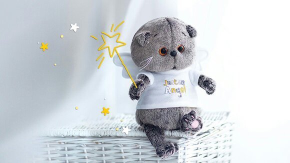 Кот Басик нарисованный