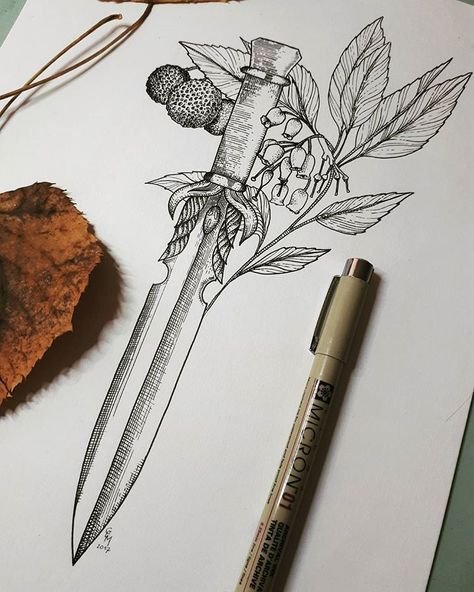 Нарисовать кинжал