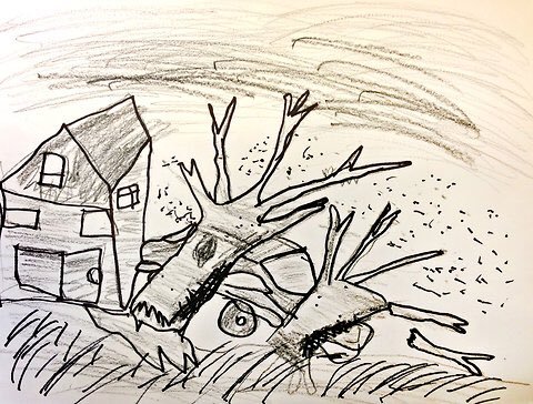 Ураган рисунок карандашом