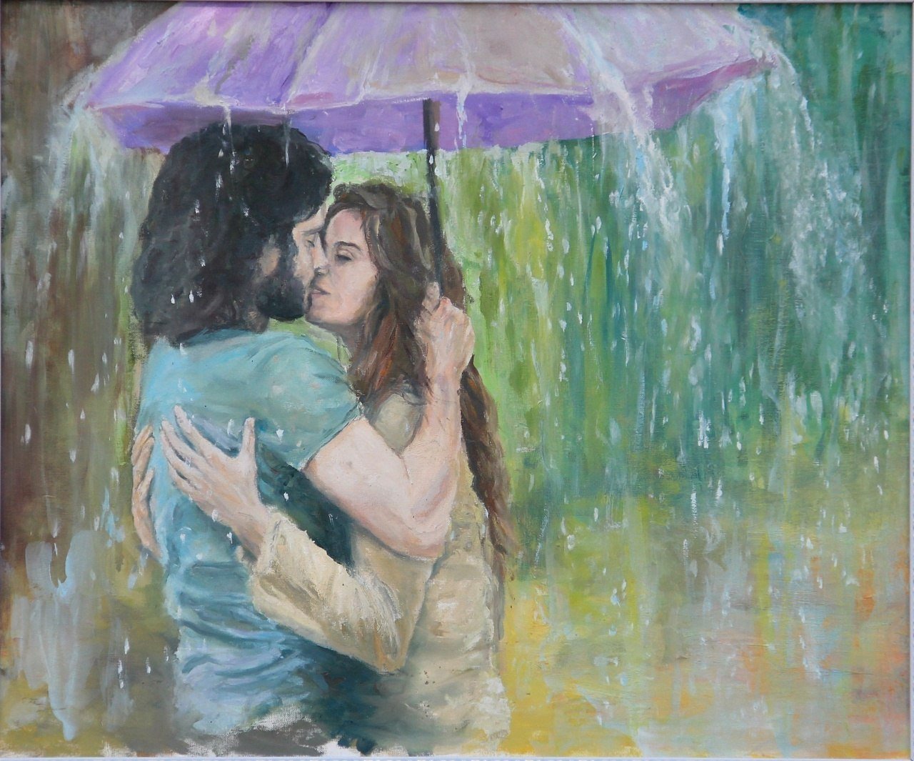 Двое влюбленных под дождем
