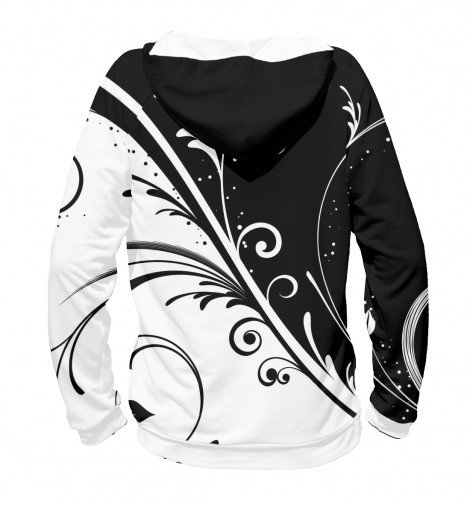 Черно белая толстовка