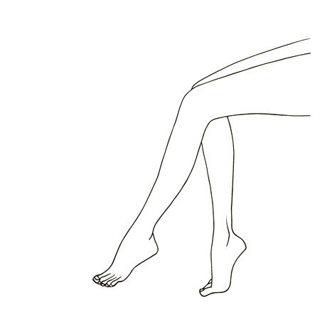 Силуэты ног линиями