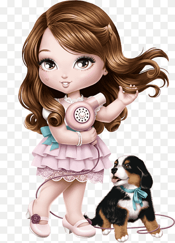 Милые куколки на прозрачном фоне