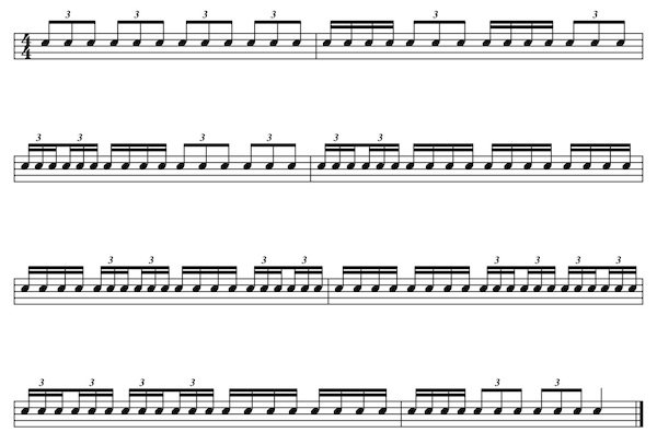 Ритмические упражнения на триоли