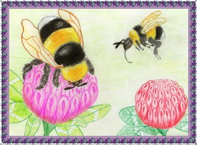 Шмель рисование для детей