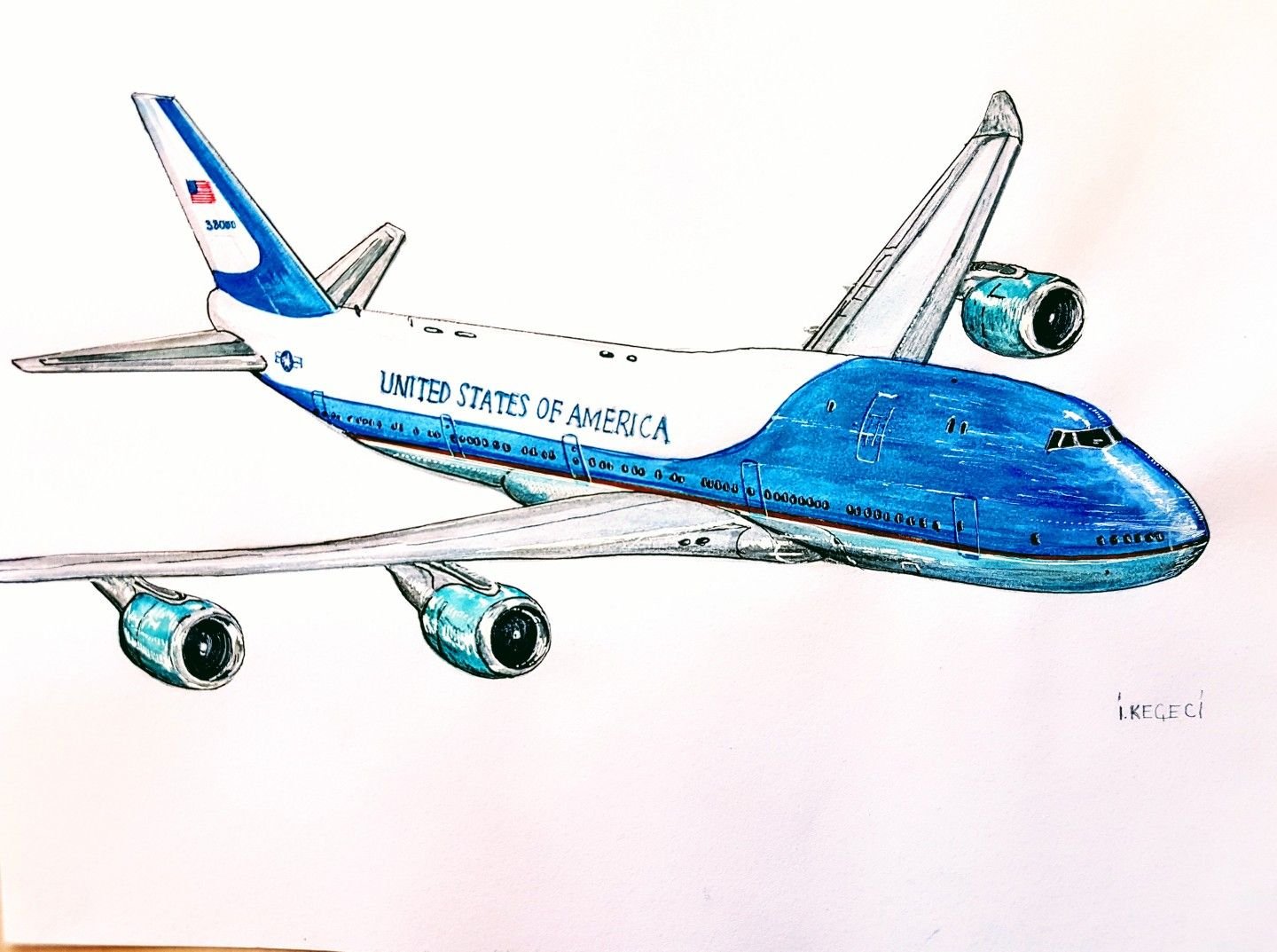 Рисунки самолета Боинг 747