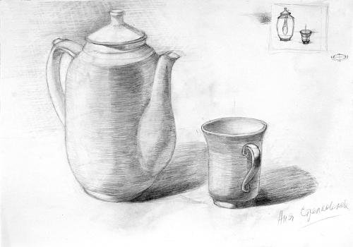Чайник карандашом