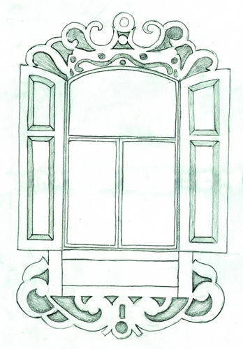 Наличники на окна карандашом