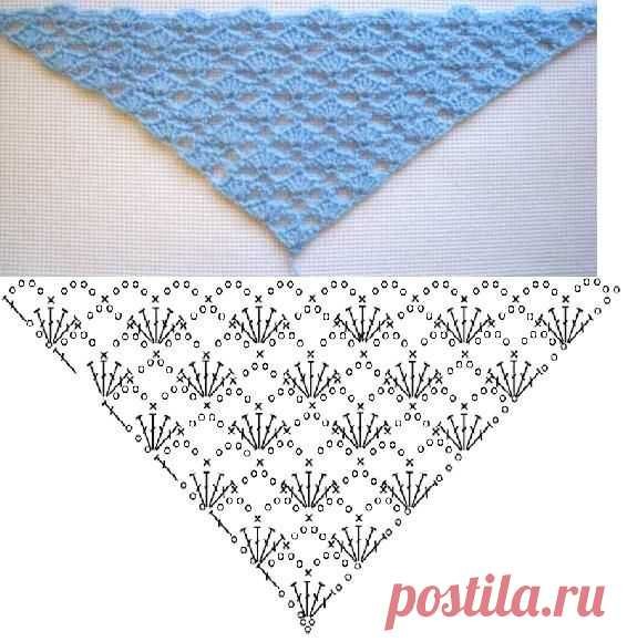 Простая шаль крючком