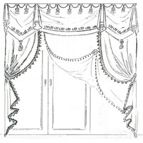 Эскизы ламбрекенов в карандаше