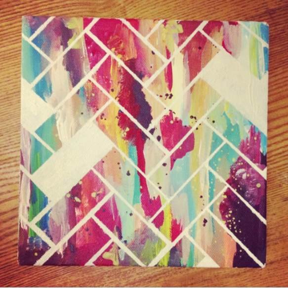 Картины с помощью малярного скотча