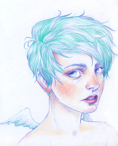 Девушка с короткой стрижкой карандашом