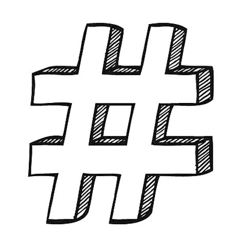 Хэштег трафарет