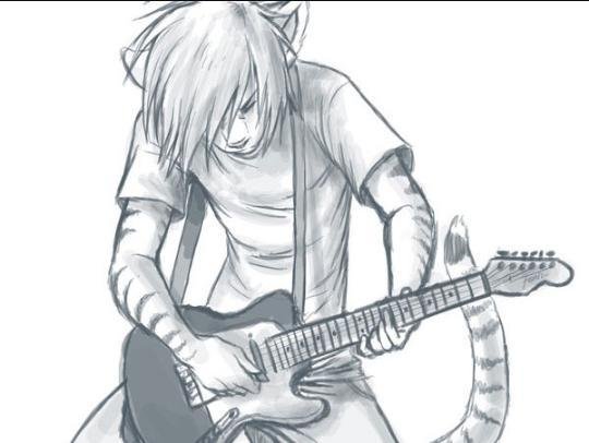 Гитарист рисунок для срисовки