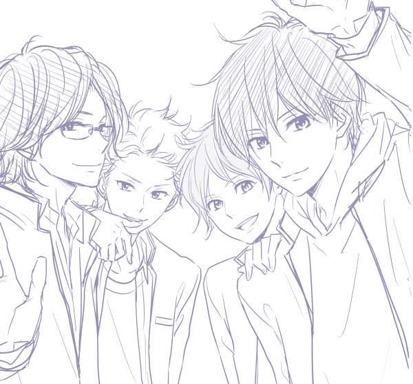 Аниме скетчи друзья