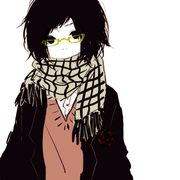 Парень в шарфе арт