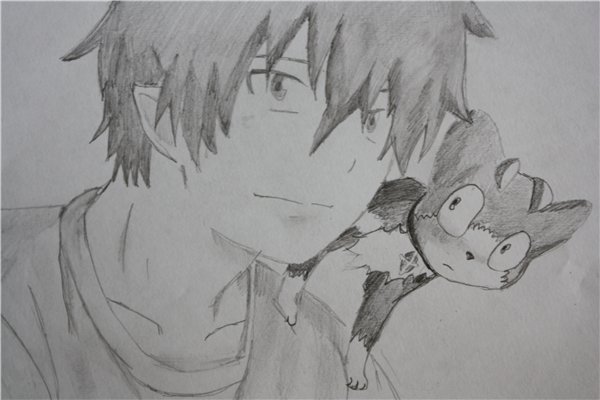 Синий экзорцист рисунки карандашом