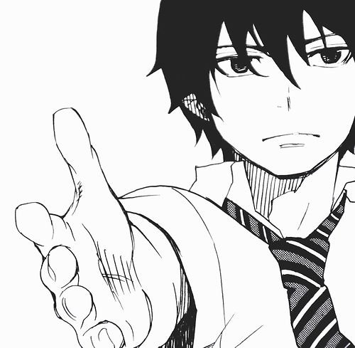 Рин Окумура черно белый