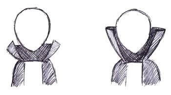 Рисовать высокий воротник