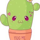 Кактус анимешный в горшке