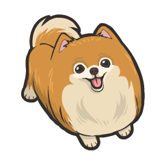 Шпиц нарисованный мультяшный