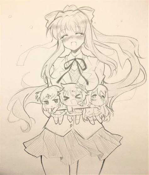 Доки доки Моника карандашом