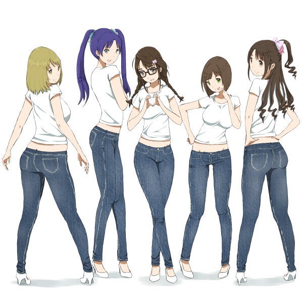 Аниме девочки в джинсах